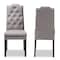 Baxton Studio Dylin Gray Upholstered Button Tufted Wood Dining Chair, PK2 155-9114 - alternate 2